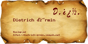 Dietrich Ármin névjegykártya